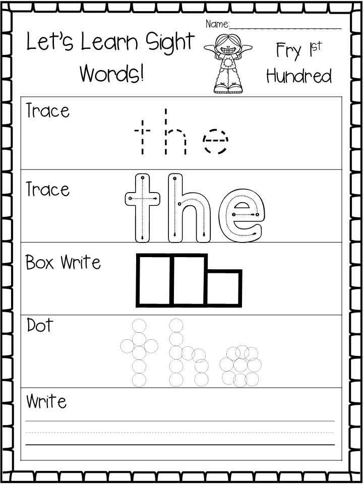 Let s Learn Fry 1st Hundred Sight Word Worksheets Made By Teachers