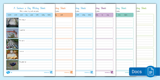 Level 2 Sentence A Day Differentiated Writing Sheets