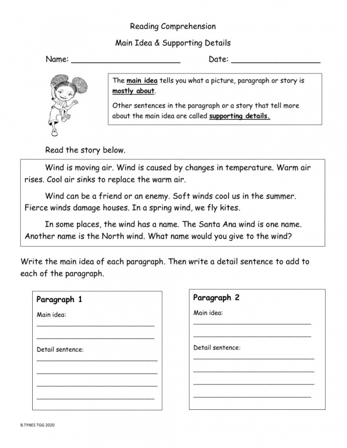 Main Idea And Supporting Details Worksheets With Answers