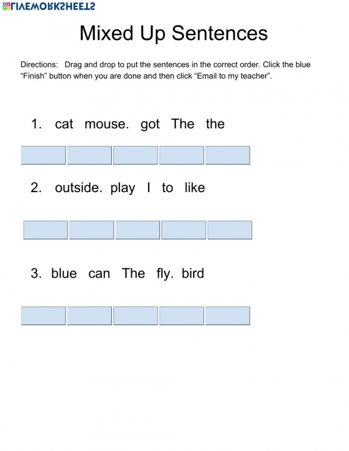 Mixed Up Sentences Worksheets 99Worksheets