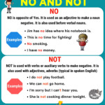 NO Vs NOT How To Use No Vs Not Correctly In A Sentence My English
