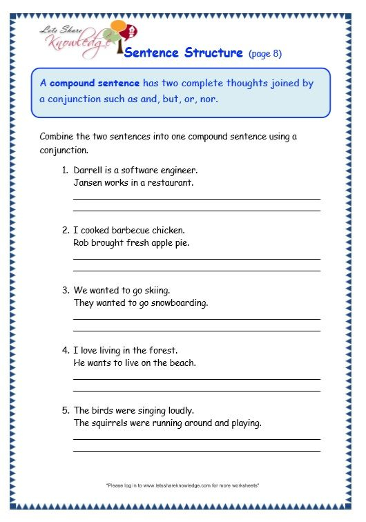Parallel Structure Worksheets Rewriting The Sentences Answer