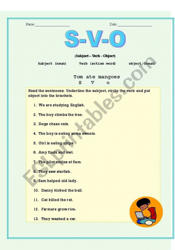 Pin On Subject And Verb