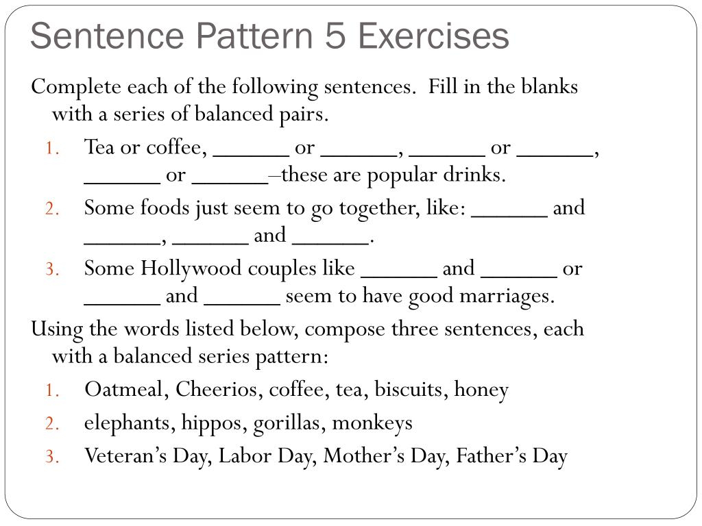 PPT Sentence Patterns PowerPoint Presentation Free Download ID 1853056