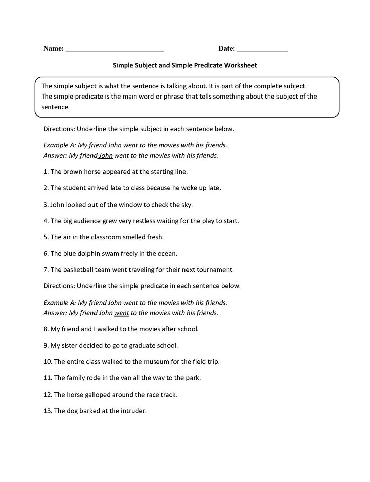 Predicate Adjective Worksheet 6th Grade