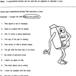 Prepositional Phrase Worksheet Pdf