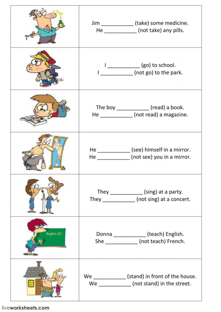 Present Simple Positive And Negative Sentences Part 1 Ficha 