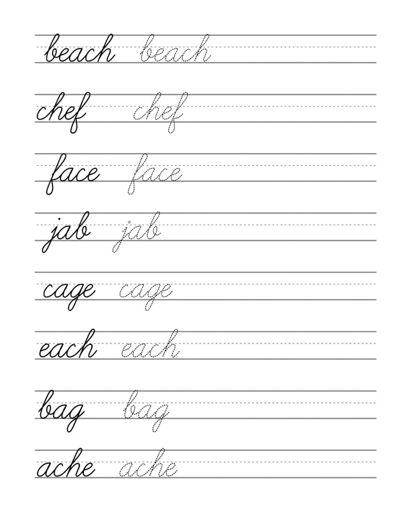Printable Cursive Writing Worksheets
