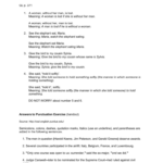 Punctuation Exercise Answer Key