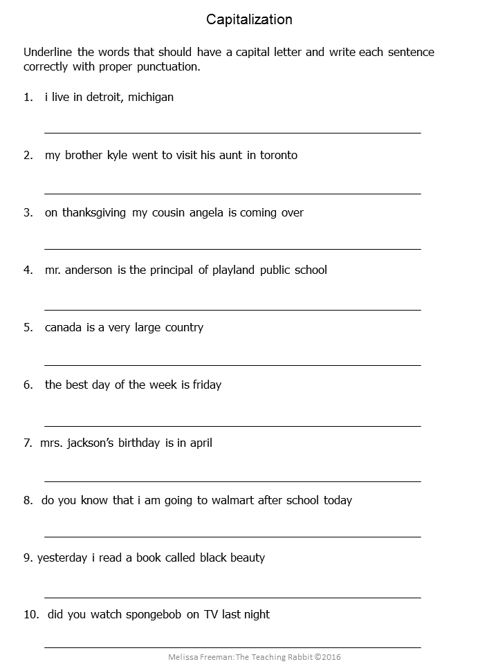 Punctuation Worksheet For Grade 2