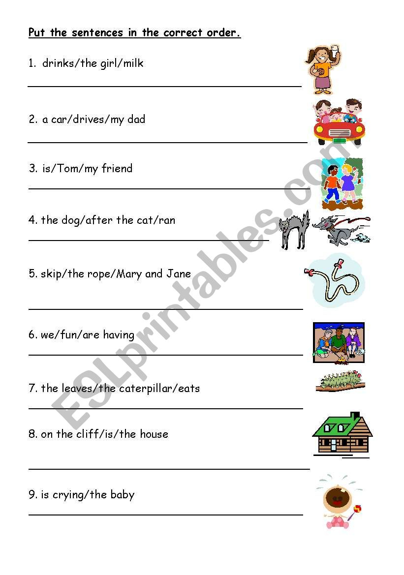 Put Sentences In The Correct Order ESL Worksheet By Isajos123