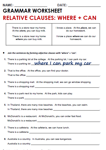 Relative Clauses Exercises With Answers Telegraph