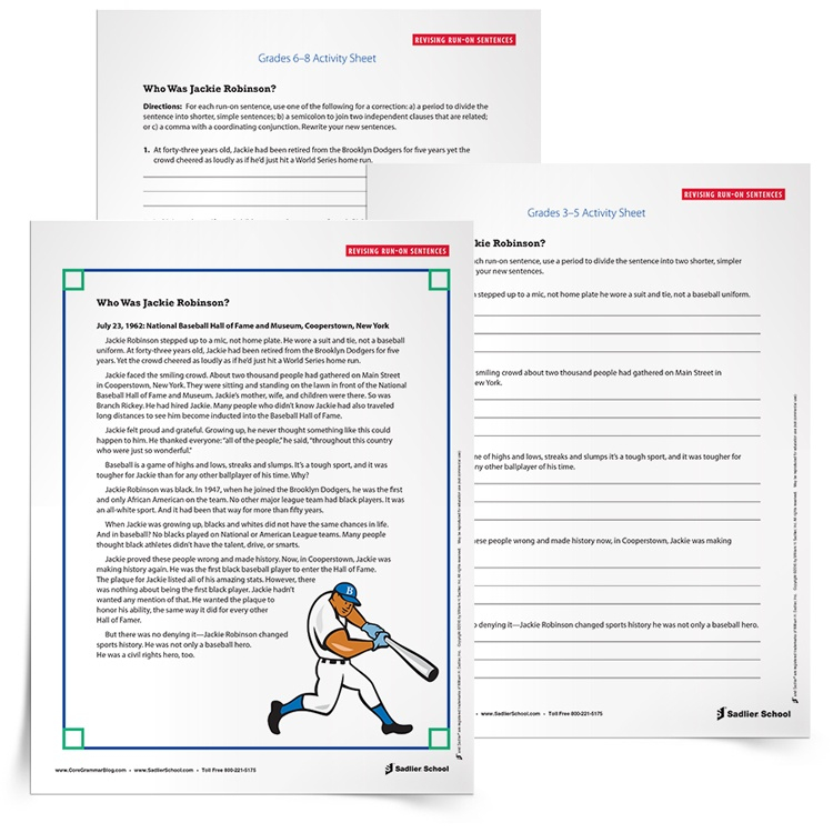 Run on Sentence Practice Activity For Students Grades 3 8