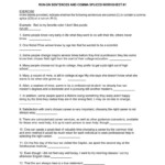 Run On Sentences Worksheet With Answers