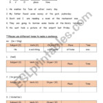 S V O Place Time ESL Worksheet By Gaby0215
