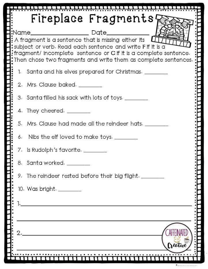 Sentence Fragment Worksheet 3Rd Grade