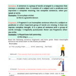 Sentence Fragment Worksheet With Answers