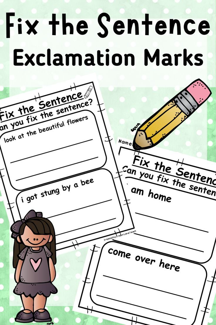 Sentence Structure Exclamation Marks Exclamation Points Punctuation 1st