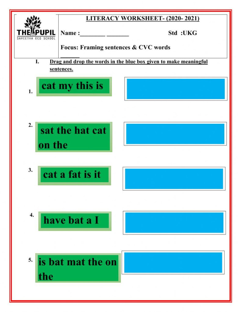 Sentence Structure Online Worksheet For Ukg You Can Do The Exercises 