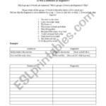 Sentence Versus Fragments ESL Worksheet By Magicbeans22