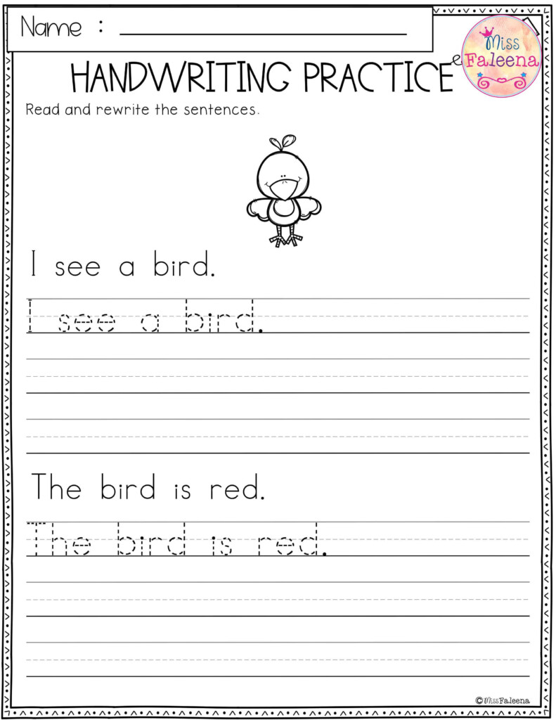 Sentence Worksheets For Kindergarten