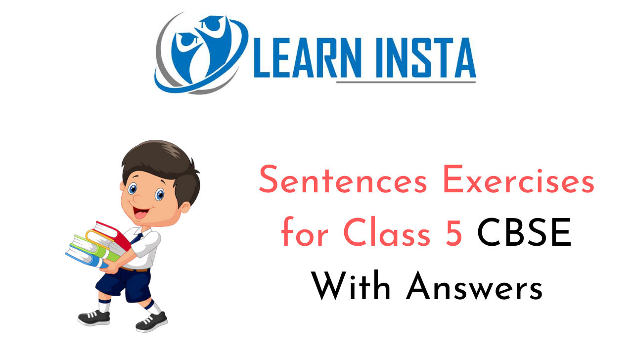 Sentences Exercise For Class 5 CBSE With Answers