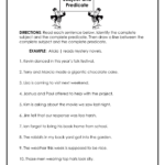 Simple And Complete Subjects And Predicates Worksheet