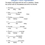 Subject Verb Agreement Worksheet Pdf Esl