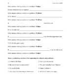 Subjects And Predicates Worksheet Answers