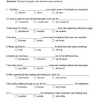 Verb Tenses Fill In The Blank Worksheet By Teach Simple