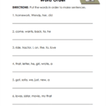 Word Order Worksheets 15 Worksheets