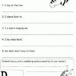 Writing Sentences Year 1 Worksheets Worksheets For Kindergarten
